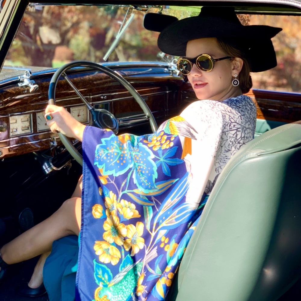 One Of A Kind Reversible Silk/CottonFlannel Poncho